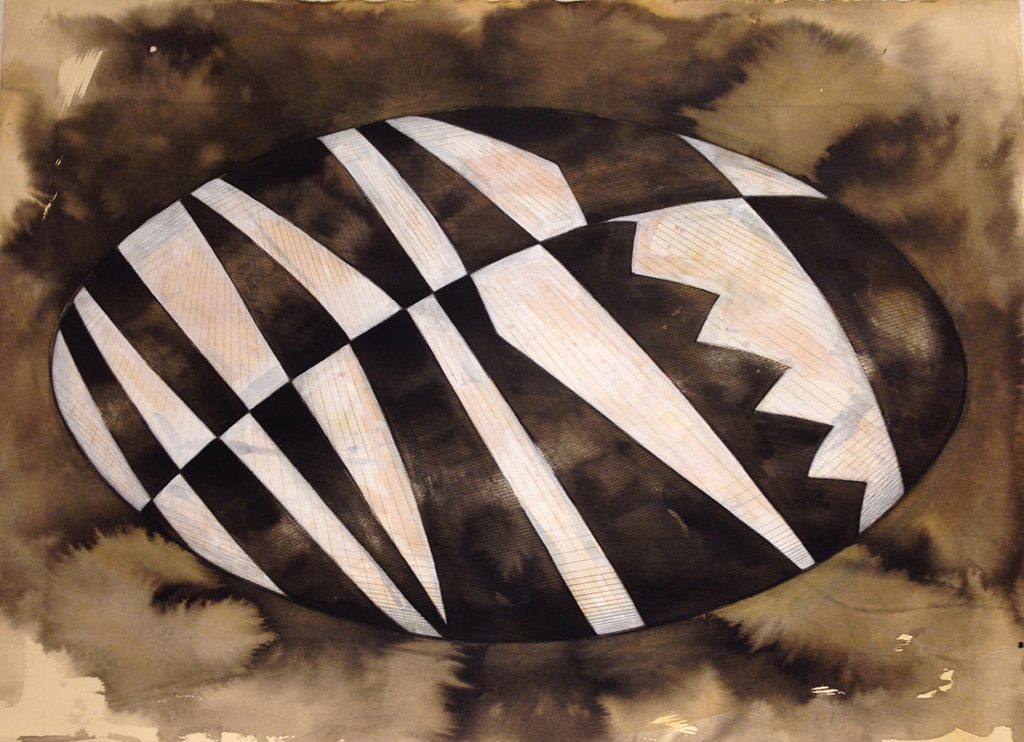 Kevin Haran, UFO 10, charcoal, ink and acrylic on Arches paper, 2017