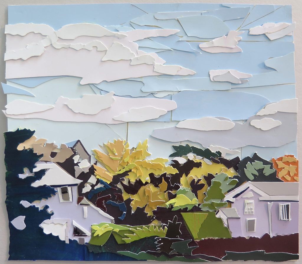 Katie Darby Slater, Autumn (After Fairfield Porter), paper collage, 2017