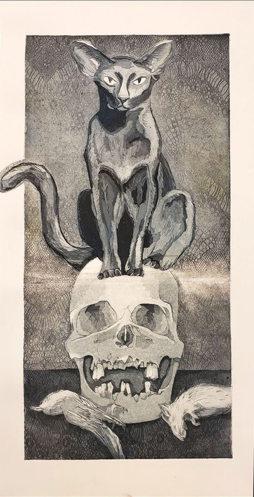 Death&#039;s Doorstop - Elizabeth Hardy, intaglio print