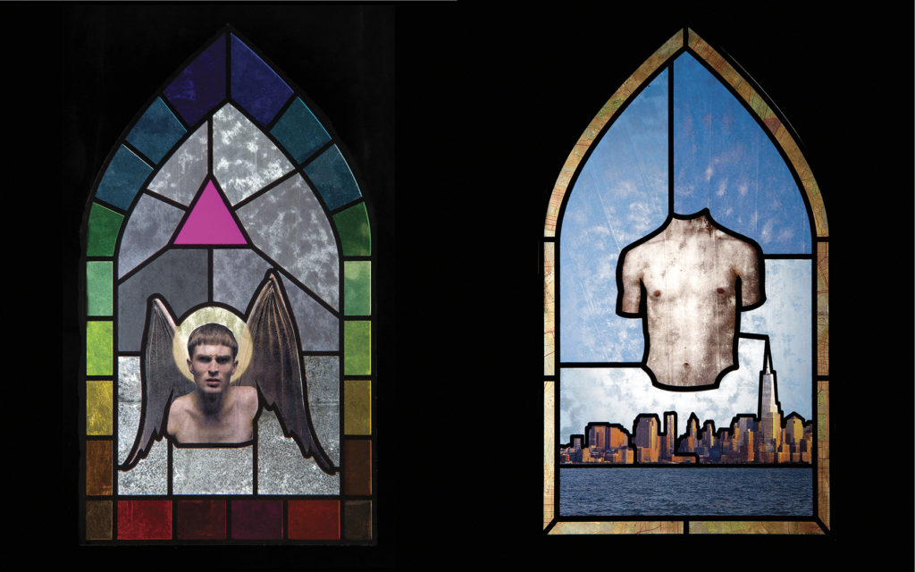 Untitled (Pilgrimage) - Nate Francis, packing tape, printer paper, photo gels, plexiglass, automotive primer