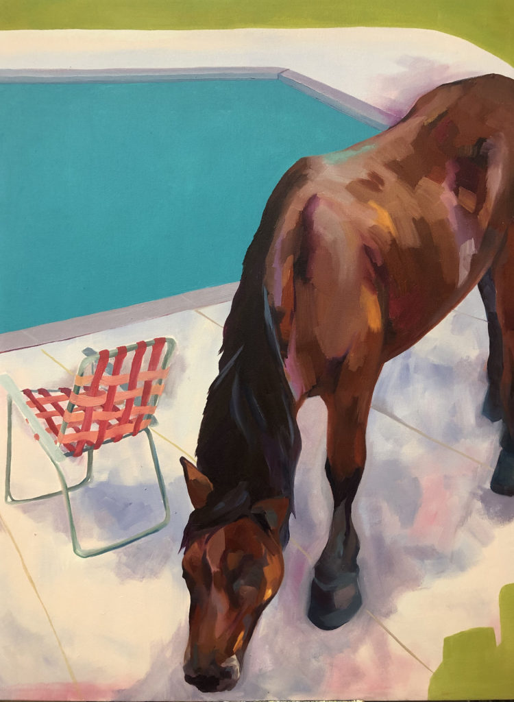 Suburban Cowboy - Kendyl Schofield, oil on canvas, 30" x 40"