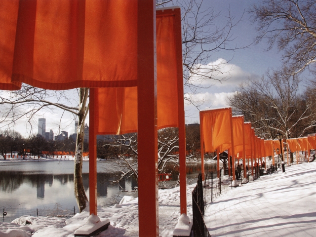 The Gates, Central Park, New York City; Christo and Jeanne-Claude, 1979-2005 CE, photo by Wolfgang Volz