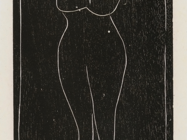 Body Woman; Emilia Prieto, c. 1934 CE, woodcut, 7 x 4”