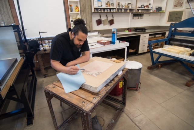 Aaron Coleman visit to Printmaking
