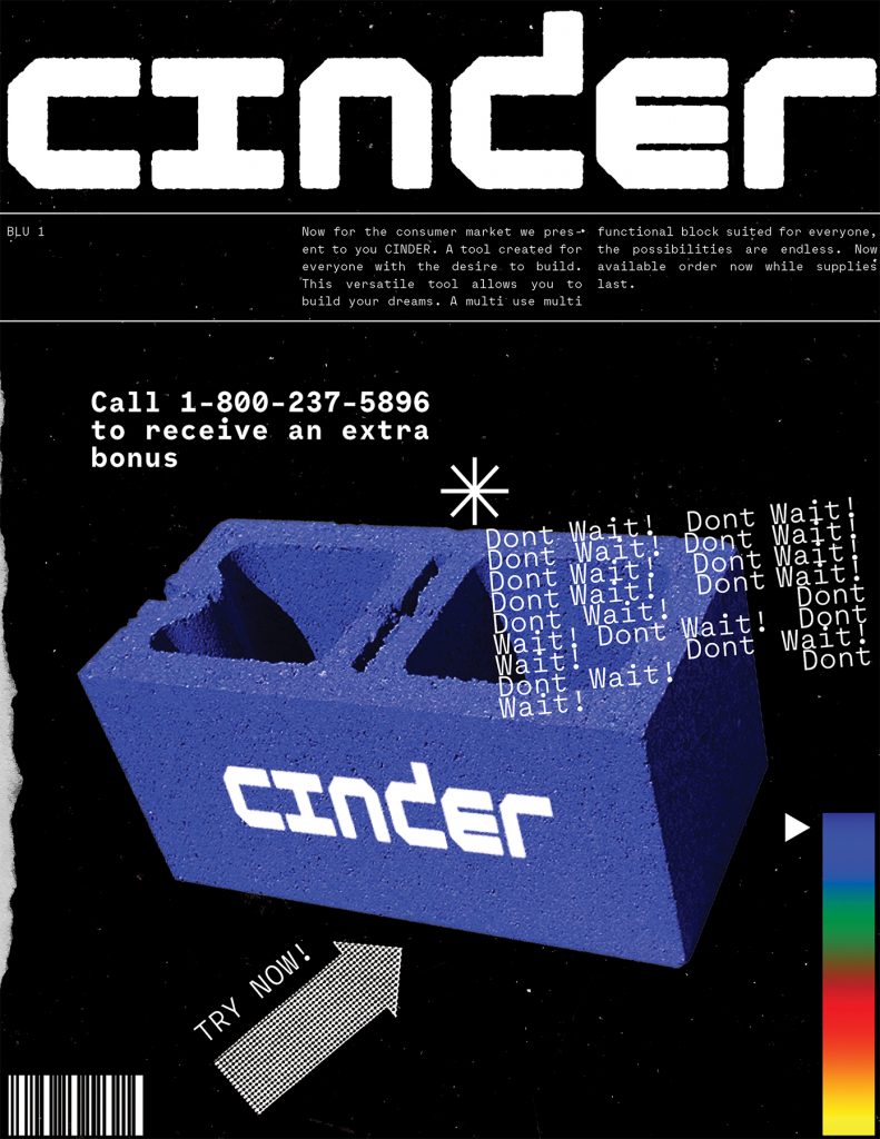 Cinder, Hayden Clark, 2020, branding/product design