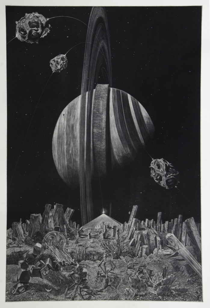 Saturn, Douglas Bosley, mezzotint, 30x44