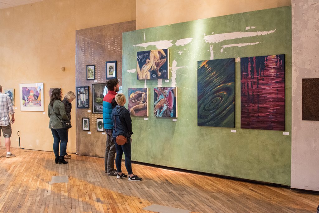 Embark Exhibition, April 2017. Artwork: Madelien Stanfield, Kalvan Sears, Alexis Rogers (left to right)