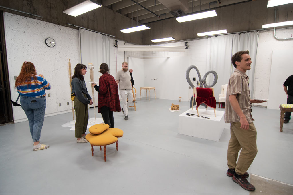 This Is Not A Furniture Show, 2019, artwork: Laurie Larson, Kelly Goff (foreground l-r)