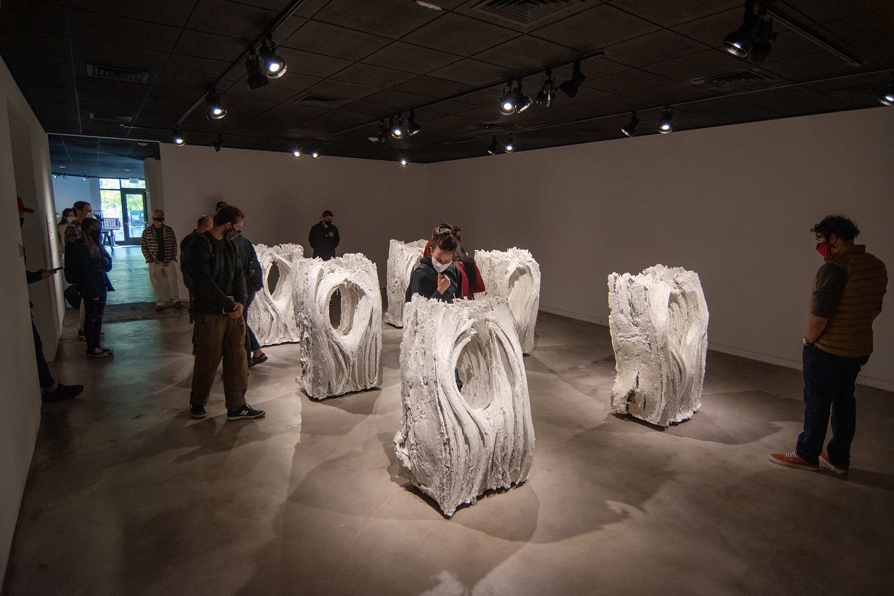 Visiting Artist Brad Taylor with Ceramics students at Utah Museum of Contemporary Art, September 2020