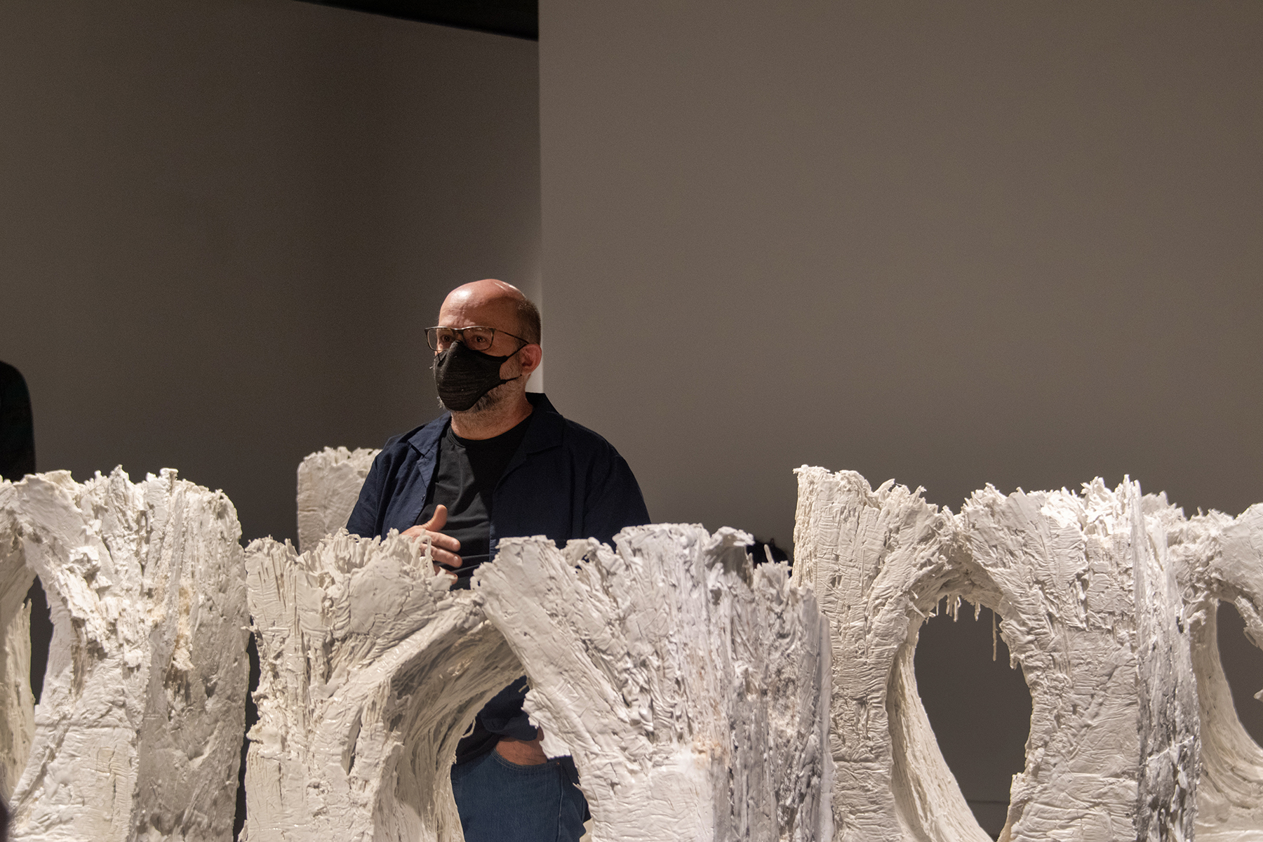 Visiting Artist Brad Taylor with Ceramics students at Utah Museum of Contemporary Art, September 2020