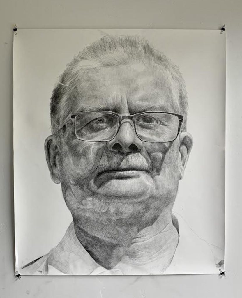 James McGee."Ketan," 32"x40," graphite on paper, 2018