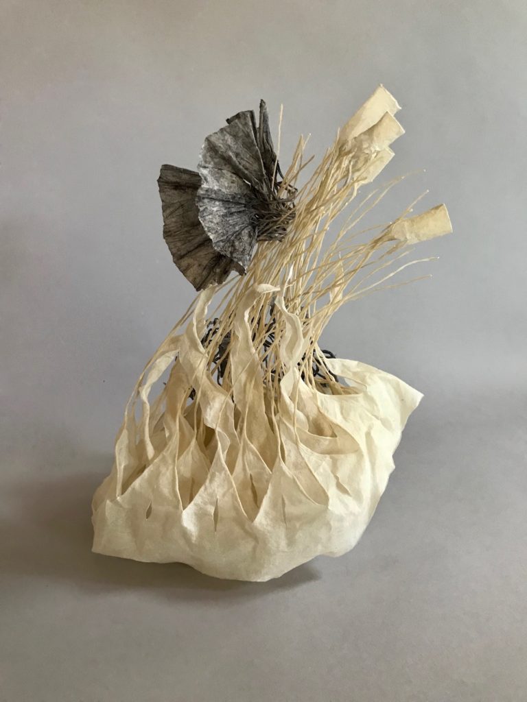 Jocelyn Chateauvert."In the Weeds," 14"h x 12"w x 10"d, artist-made paper, 2019