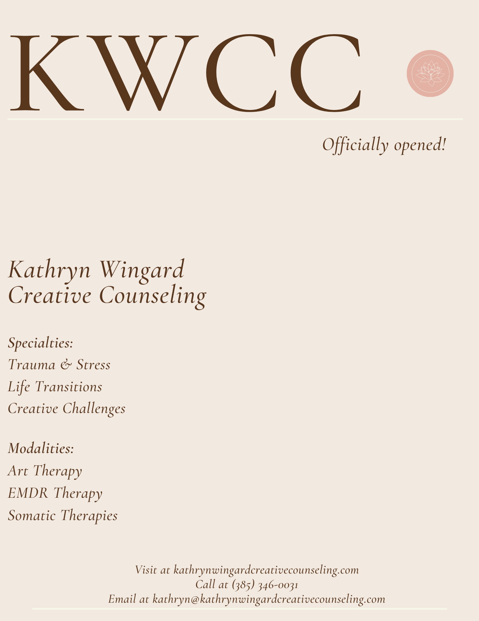 KWCC Opening Flyer