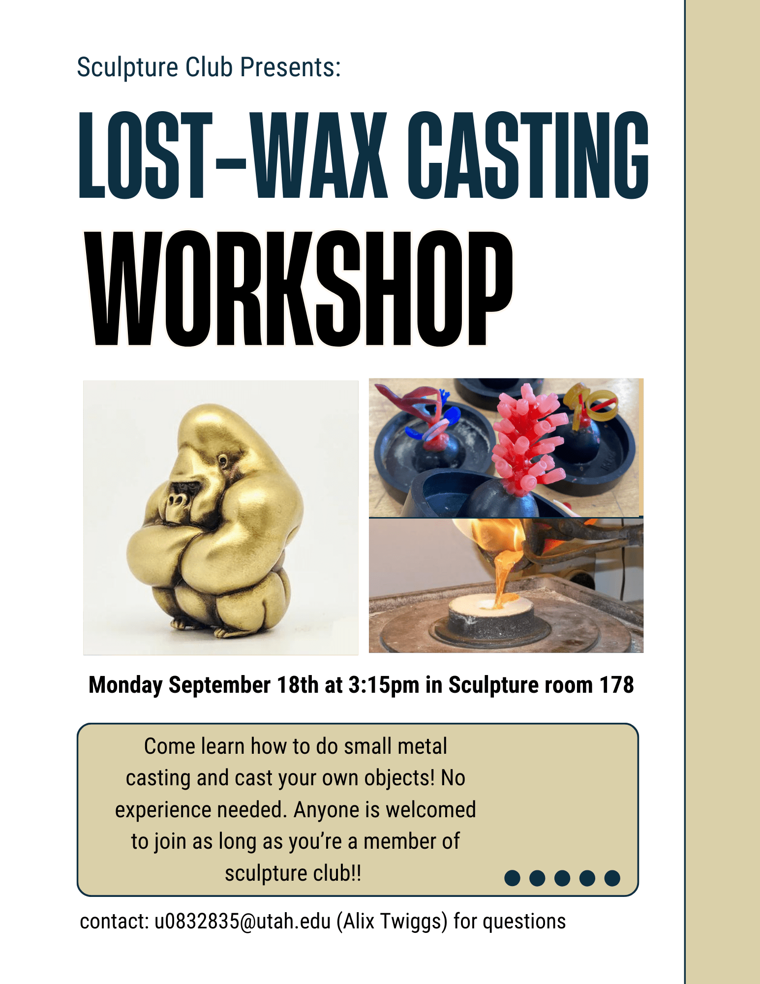 Poster for the Lost-Wax casting workshop