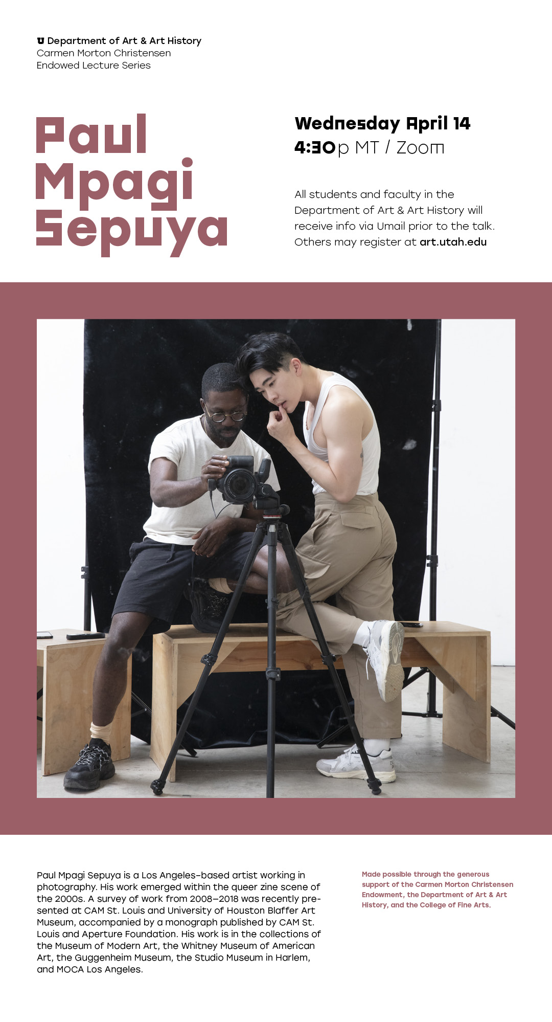 Visiting Artist Paul Mpagi Sepuya