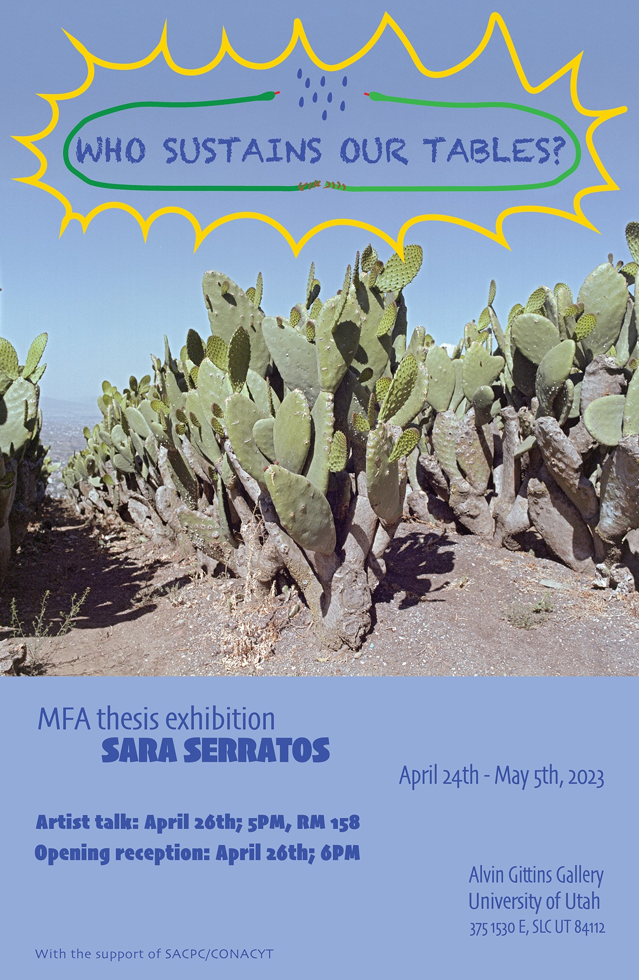 Sara Serratos poster for her MFA Thesis exhibition