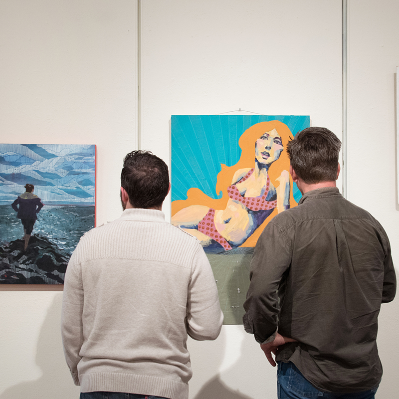 2017 Student Exhibition, Gittins Gallery Artwork: Elena Lawrence (left), Molly McGinnia (right)