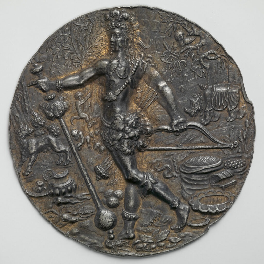 Personification of America (1580-90). German. Lead and gilding, overall: 6 15/16 x 6 ¾ in. 60.70.4