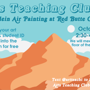Arts Teaching Club flyer for plein-air painting at Red Butte Gardens.