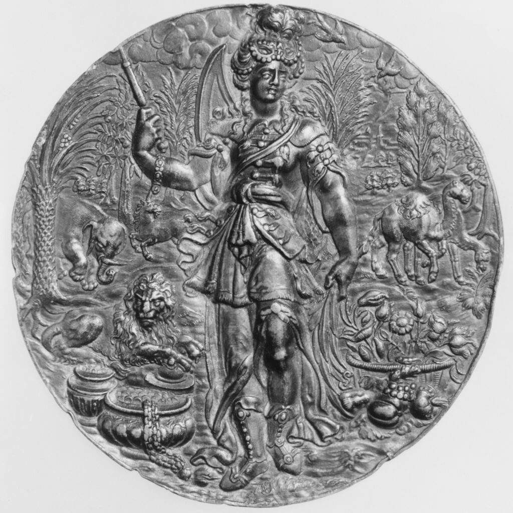Personification of Asia (1580-90). German. Lead and gilding, diameter: 6 7/8 in. 60.70.2