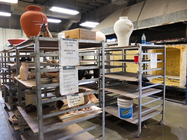 Racks in Indoor Kiln Area