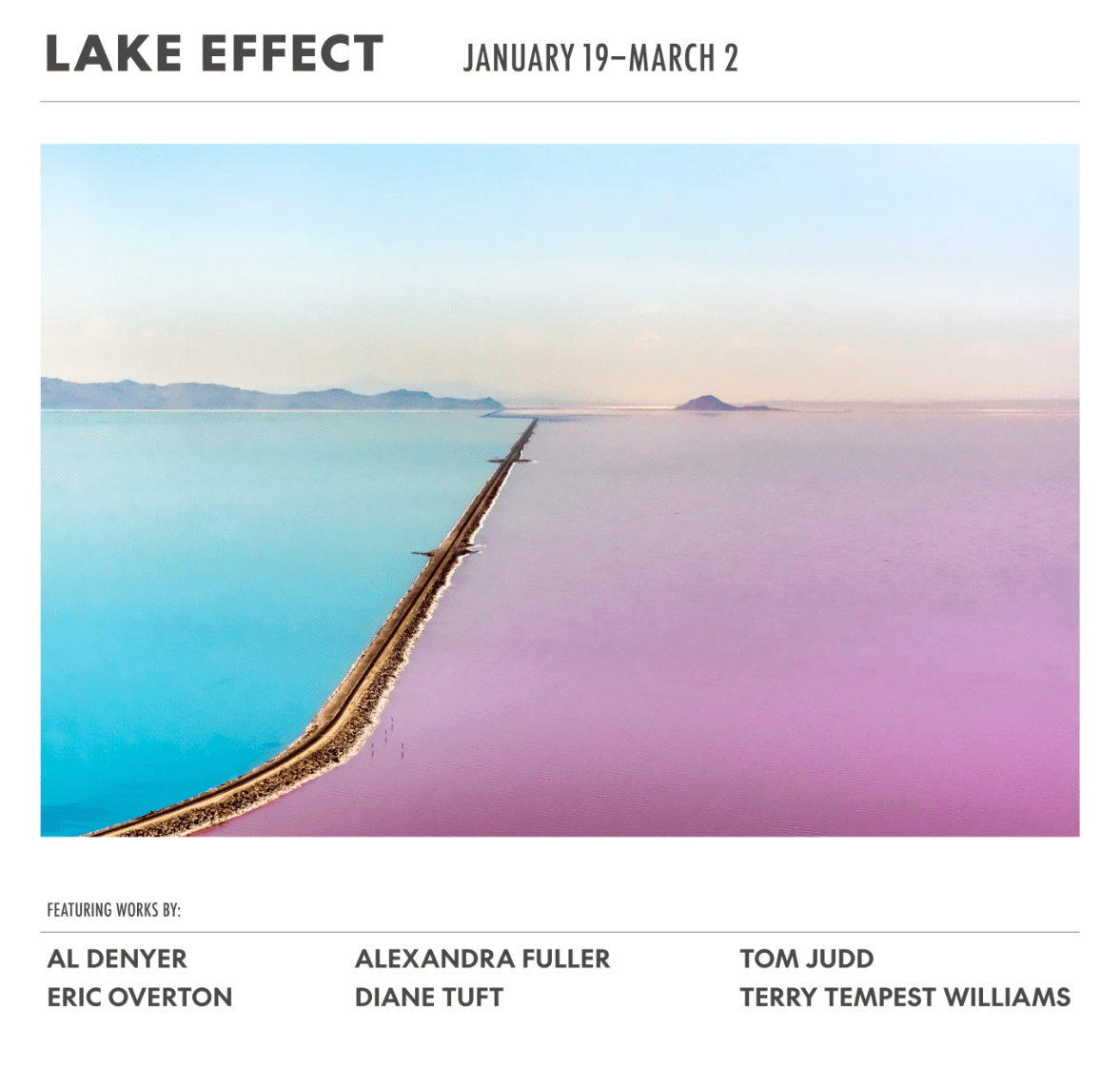 flyer for Lake Effect Exhibition Al Denyer