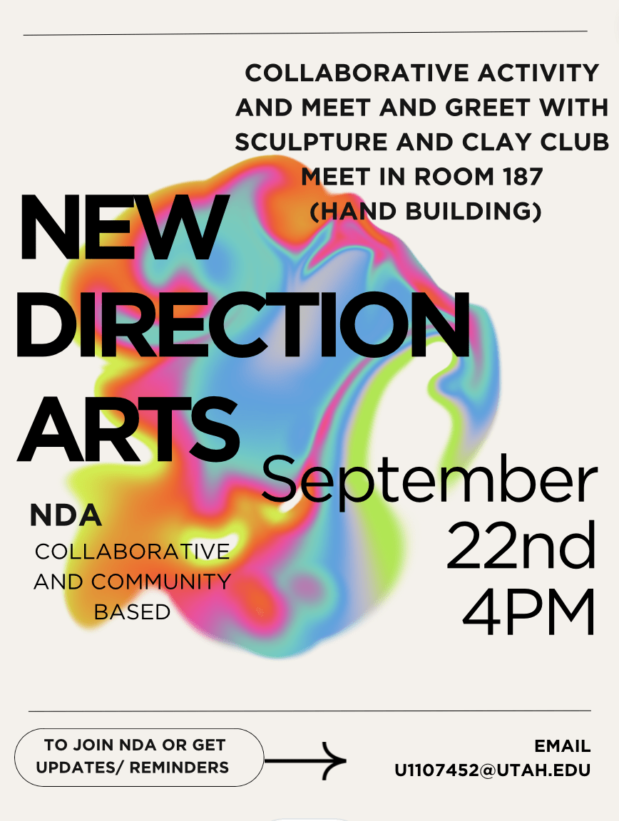 New Direction Arts Club meeting poster